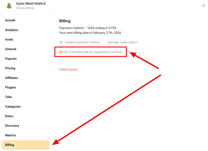 2 meses gratis de Skool...