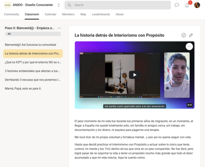 Mi primer curso gratis desbloqueado! Comunidad ANIDO