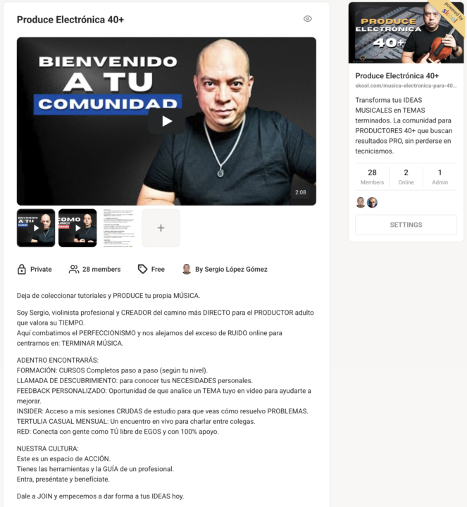 0€ todavía | 28 miembros | Produce Electrónica 40+