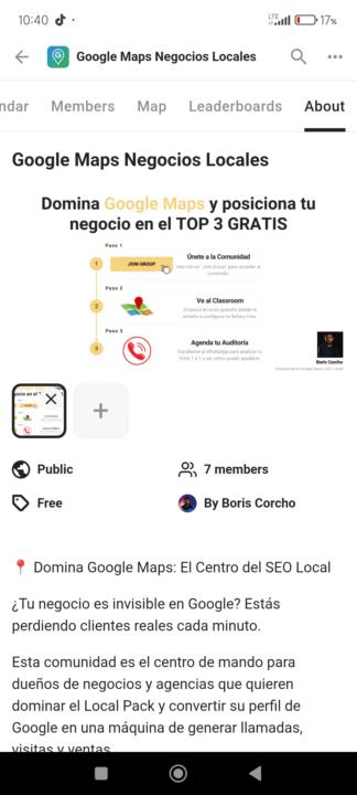 He conseguido mis primeros miembros en mi comunidad Google Maps Negocios Locales