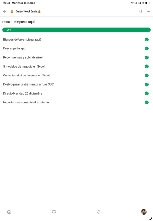 He completado el paso 1 al 100%