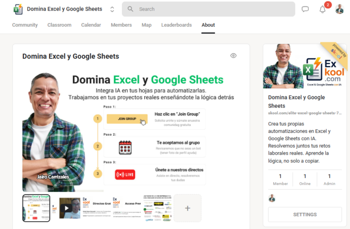 He creado mi comunidad: Domina Excel y Google Sheets