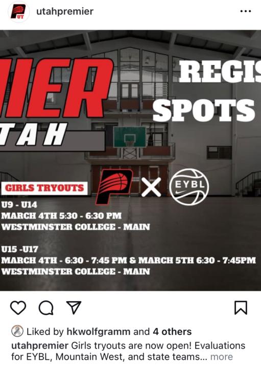 Girls AAU tryouts 