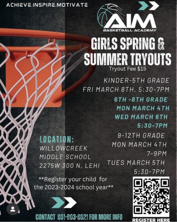 AIM girls teams tryouts