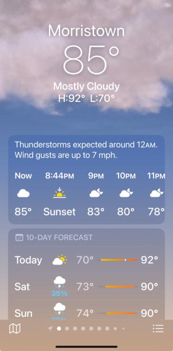 Morristown Weather July 25, 2025