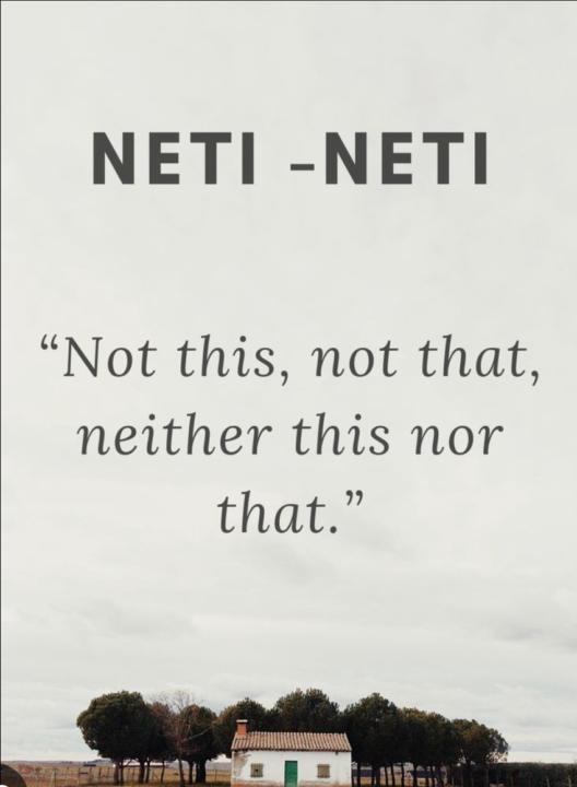 Neti Neti, Not this, Not that