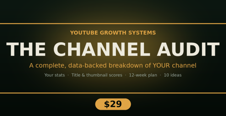 I ran my own channel through a full growth audit — and it found the exact thing capping my views. 👇
