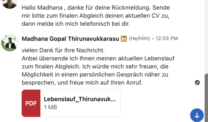 Got a message from HR through Linkedin