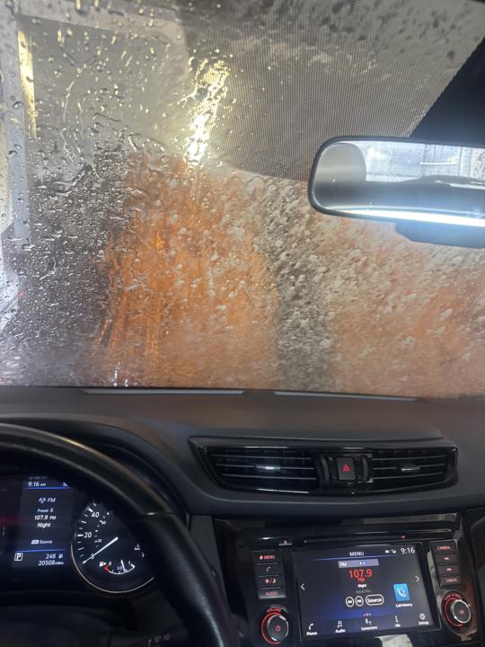 Washing the salt off the car 