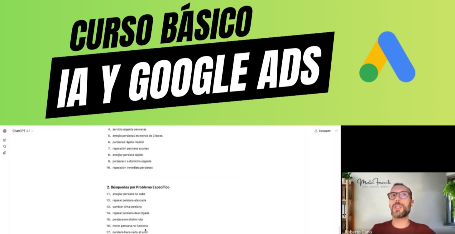 Curso básico IA (Chay GPT) y Google Ads