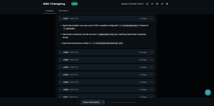 GSD Changelog Tracking
