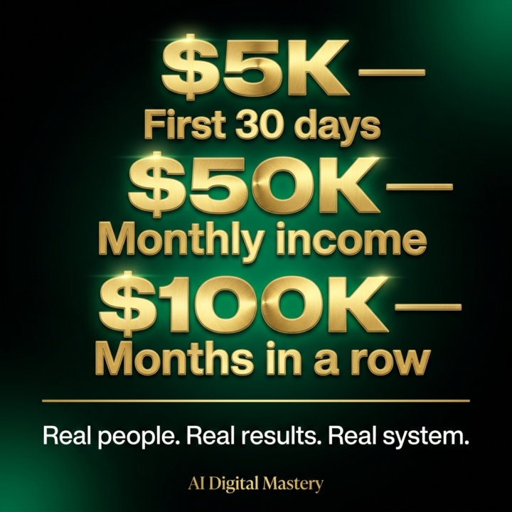 $5K in 30 days. $70K months. $100K months. Real people.