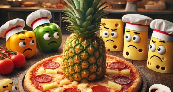 Pineapple on pizza 🤢🤮