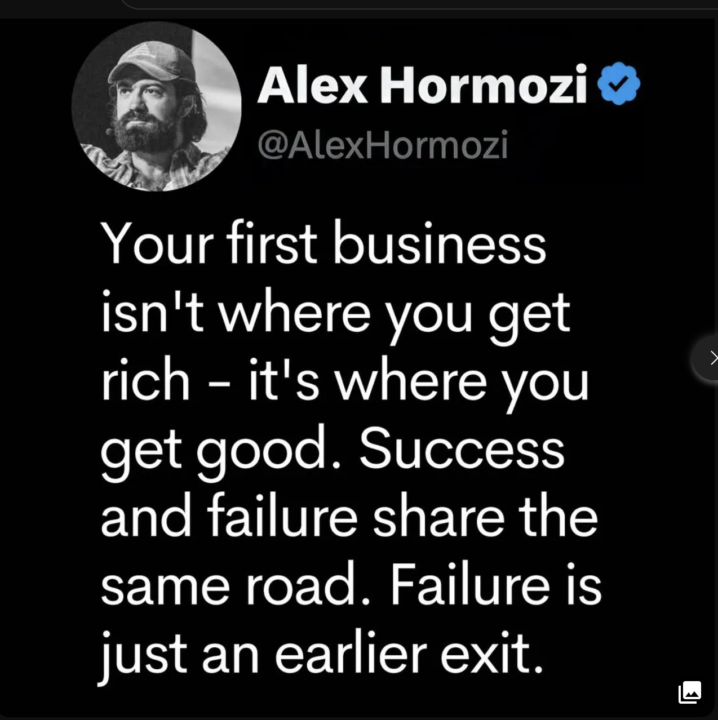 Inspiring Alex Hormozi Quote About Getting Good