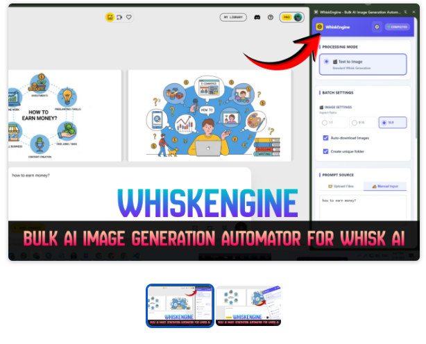 Bulk AI Image Generation Automator for Whisk AI