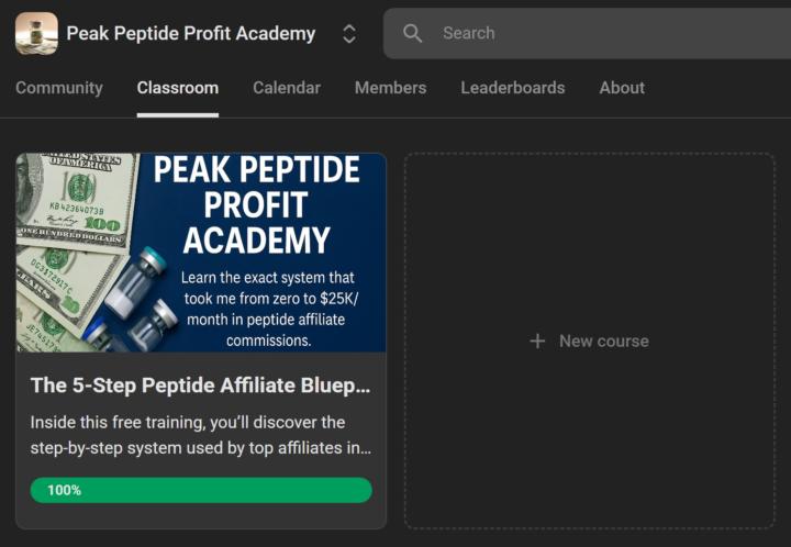 📌 START HERE: Welcome to the Peak Peptide Profit Academy