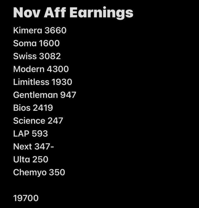 How Much did you make in Nov?