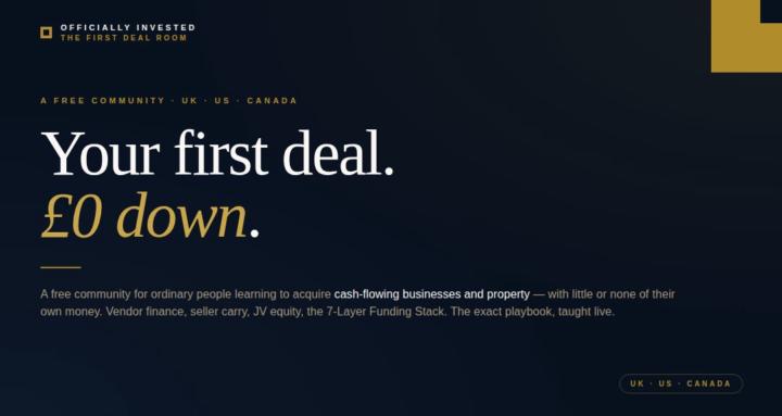 Officially Invested:First Deal
