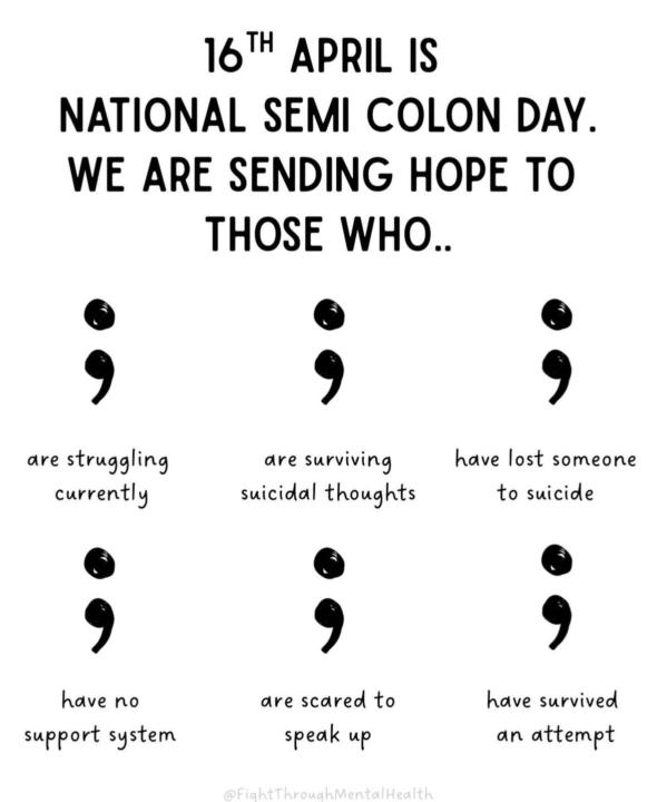 April 16th National Semi Colon Day 