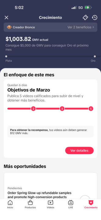 Ejecutando y  asiendo live 