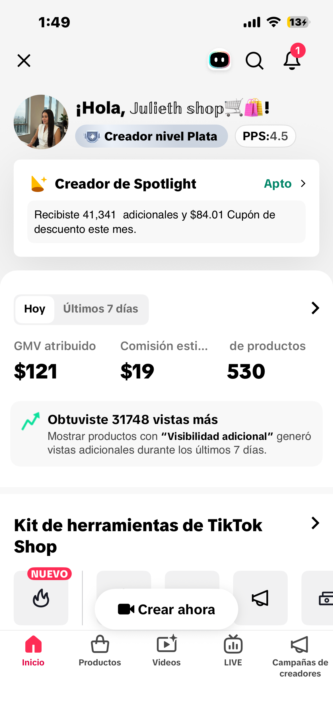 Mis ventas el día de hoy 