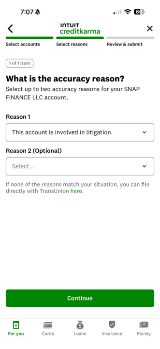 Disputa en Credit Karma