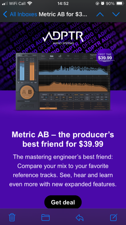 Metric A/B vs Reference 2