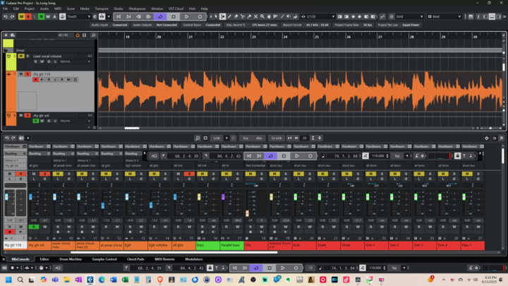 Compressing strummed acoustic guitar