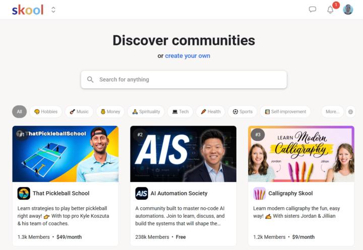 Skool Communities (Rejoindre une communauté sur Skool)
