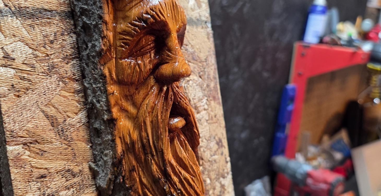 Putting finish on a sculpture