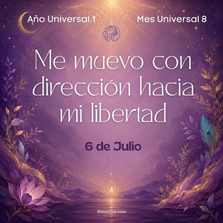 🔮 Oráculo del Día · 6 Jul (Día 5️⃣) · Semana 8️⃣ · Mes 8️⃣ · Año 1️⃣