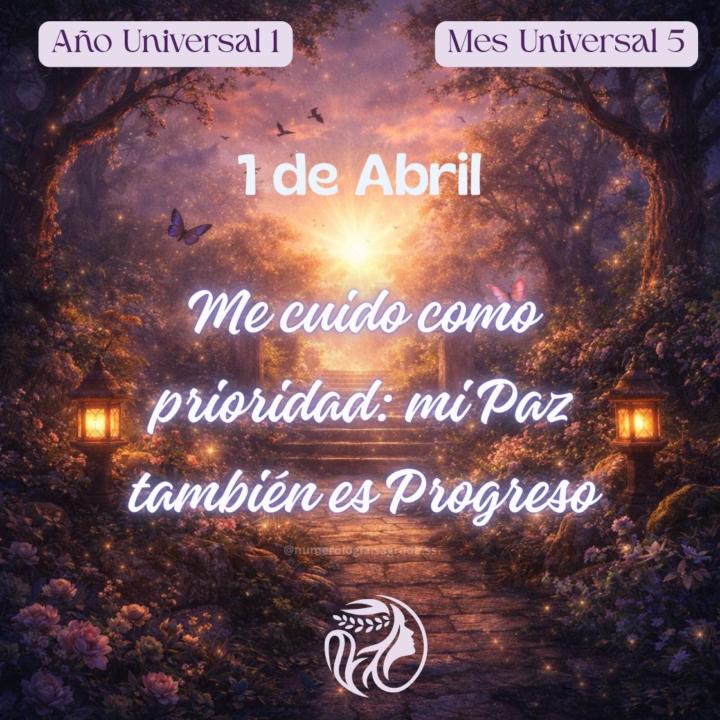🔮 Oráculo del Día · 1 Abr (Día 6️⃣) · Semana 5️⃣ · Mes 5️⃣ · Año 1️⃣