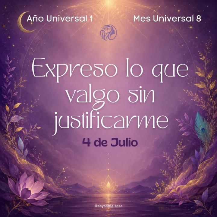 🔮 Oráculo del Día · 4 Jul (Día 3️⃣) · Semana 8️⃣ · Mes 8️⃣ · Año 1️⃣