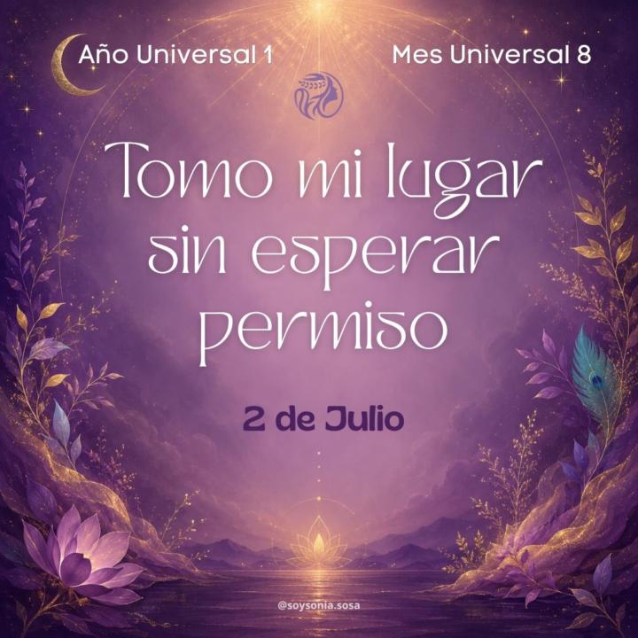 🔮 Oráculo del Día · 2 Jul (Día 1️⃣) · Semana 8️⃣ · Mes 8️⃣ · Año 1️⃣