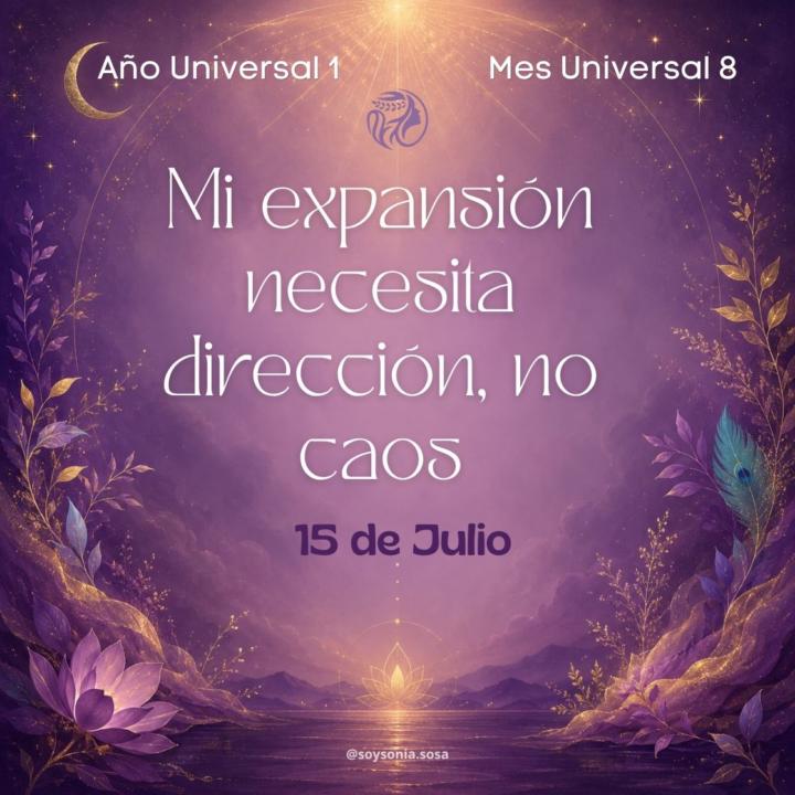 🔮 Oráculo del Día · 15 Jul (Día 5️⃣) · Semana 8️⃣ · Mes 8️⃣ · Año 1️⃣