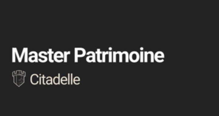 Master Patrimoine