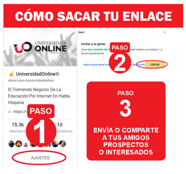Cómo sacara el enlace de Skool...?