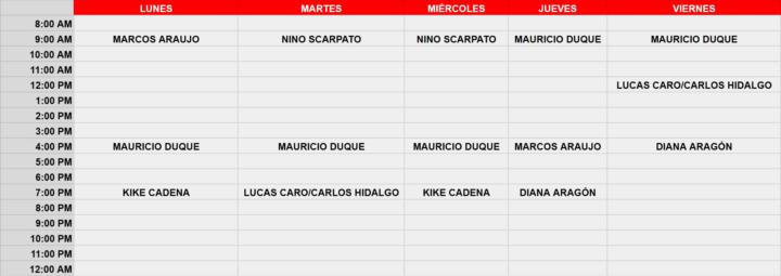🔥 CALENDARIO SEMANAL DE MENTORÍAS UNIVERSIDAD.ONLINE®