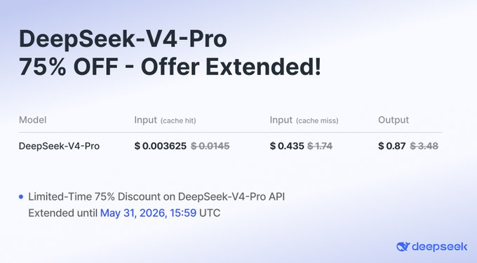 DeepSeek descuento hasta el 31 de Mayo 2026