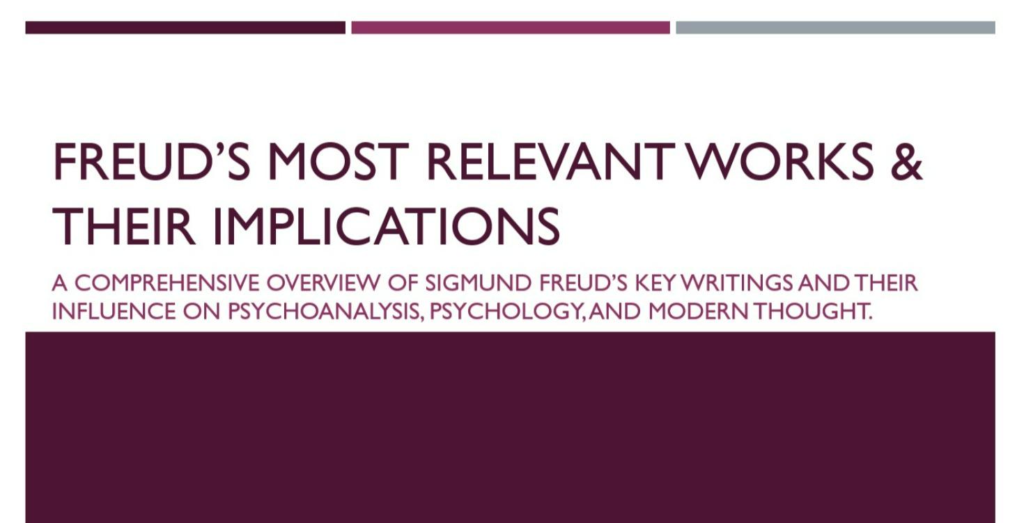 Freud's Most Relevant Works & Their Implications