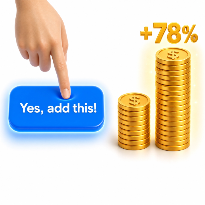 One 1-click upsell = 78% more revenue from the same buyers