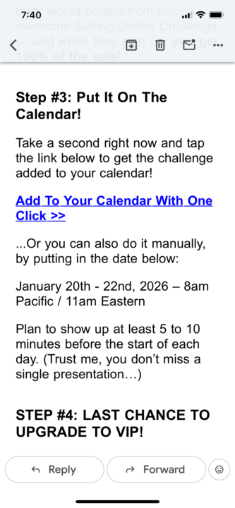 Next weeks selling online training 