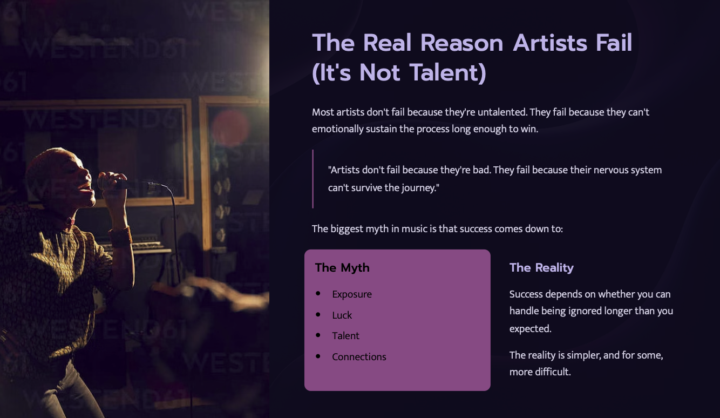 New lesson / Blog: The Real Reason Artists Fail (It’s Not Talent)