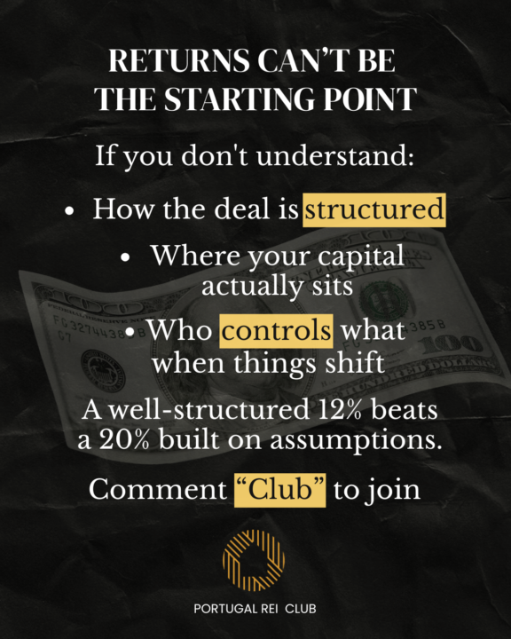 RETURNS ARE NEVER THE STARTING POINT