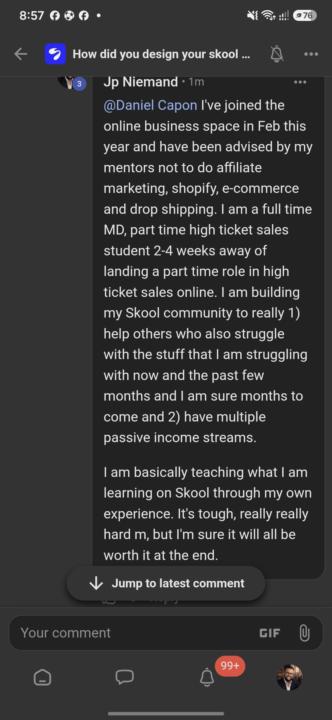 Honest comment
