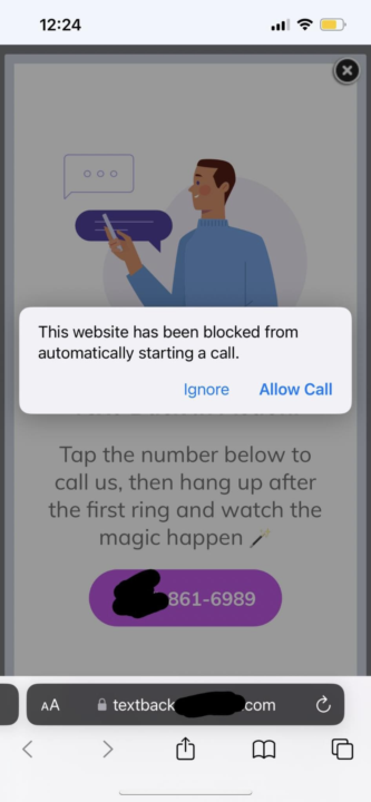 help with missed call text back