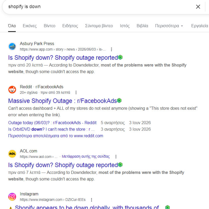 SHOPIFY IS DOWN?