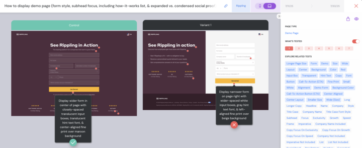 What we learn from A/B tests on demo forms from Rippling/Zendesk/Brex and others