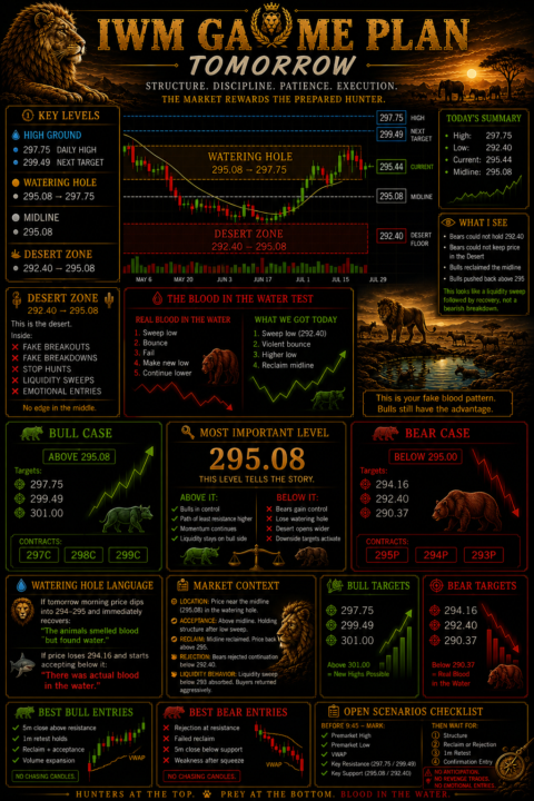 IWM daily game plan and levels