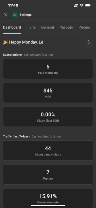 Thành quả ban đầu với skool